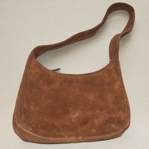 Coach purse brown leather suede